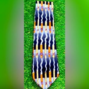 1990s 100% Silk Cigar Print Men’s Neck Tie Cigar Bar Cigar Lover Gift